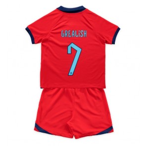 Lacne Dětský Futbalové dres Anglicko Jack Grealish #7 MS 2022 Krátky Rukáv - Preč (+ trenírky)